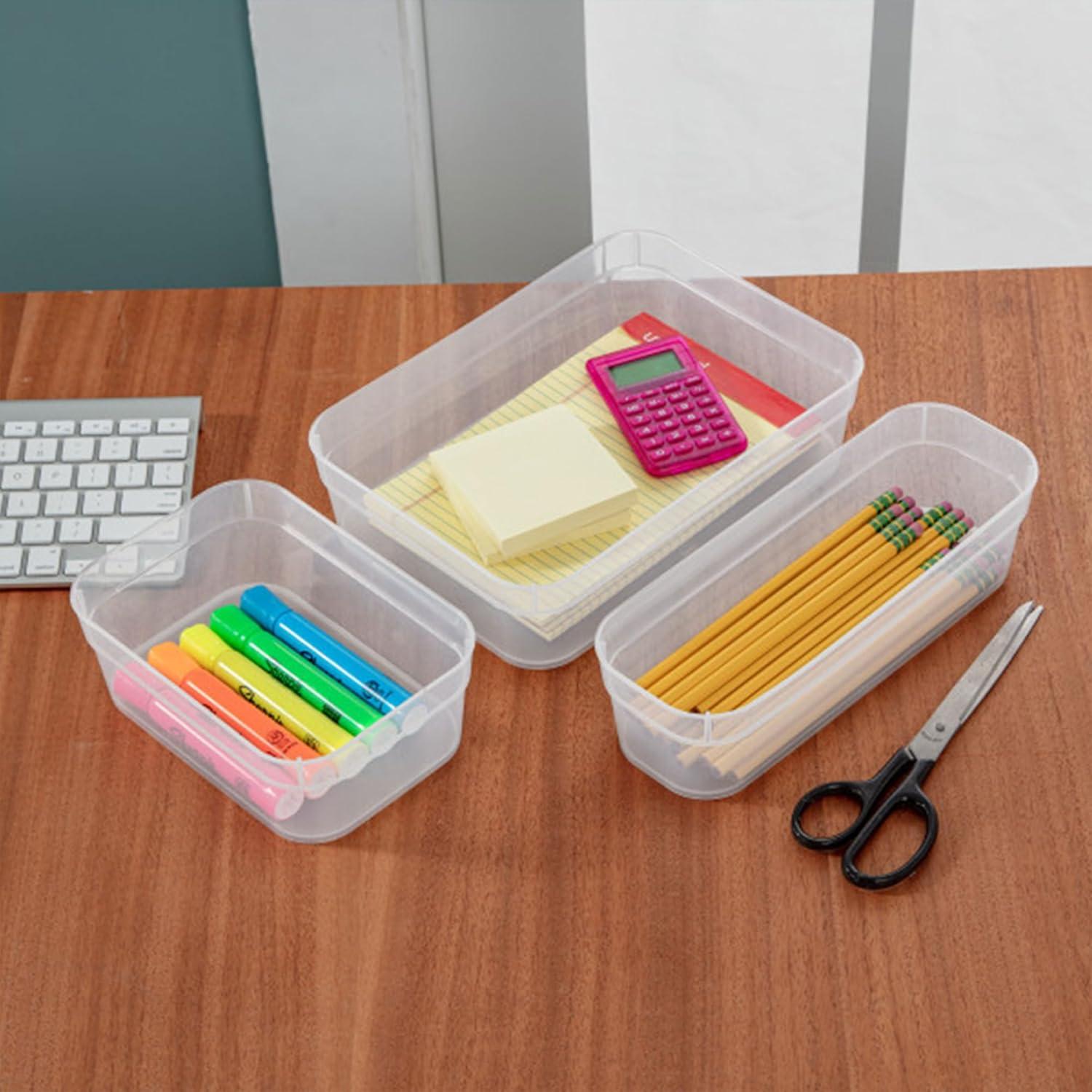 Sterilite Medium Storage Tray Containers with Sturdy Banded Rim and ...