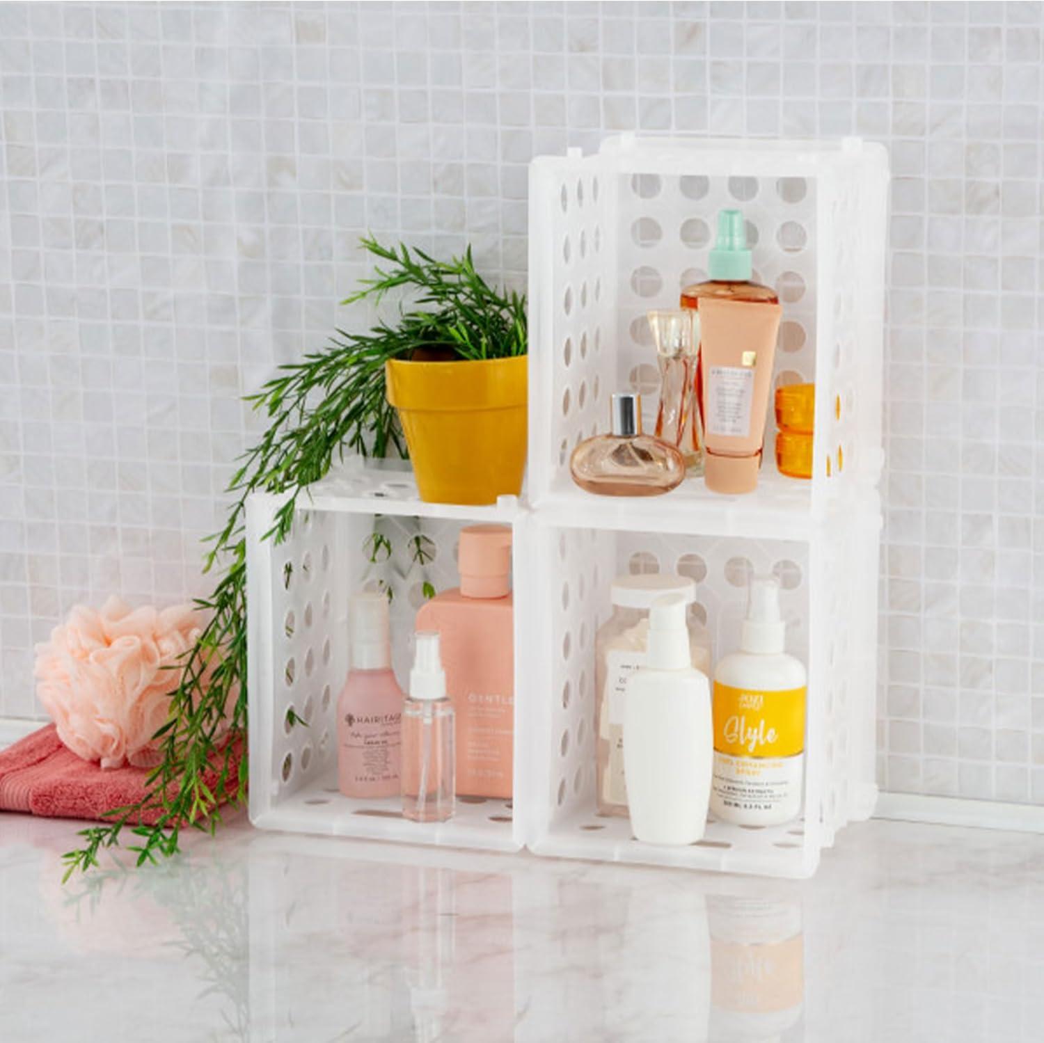 imageSterilite Mini Crate Stackable Plastic Storage Bin with Handles Organize Home Garage Office School Dorm Room Clear 12PackClear