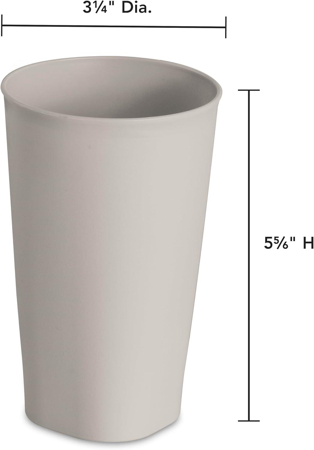 imageSterilite Set of Four 20 Oz Tumblers Reusable Plastic Cups For Drinking Water or Juice Freezer and Dishwasher Safe Blue 8PackGrey Pumice
