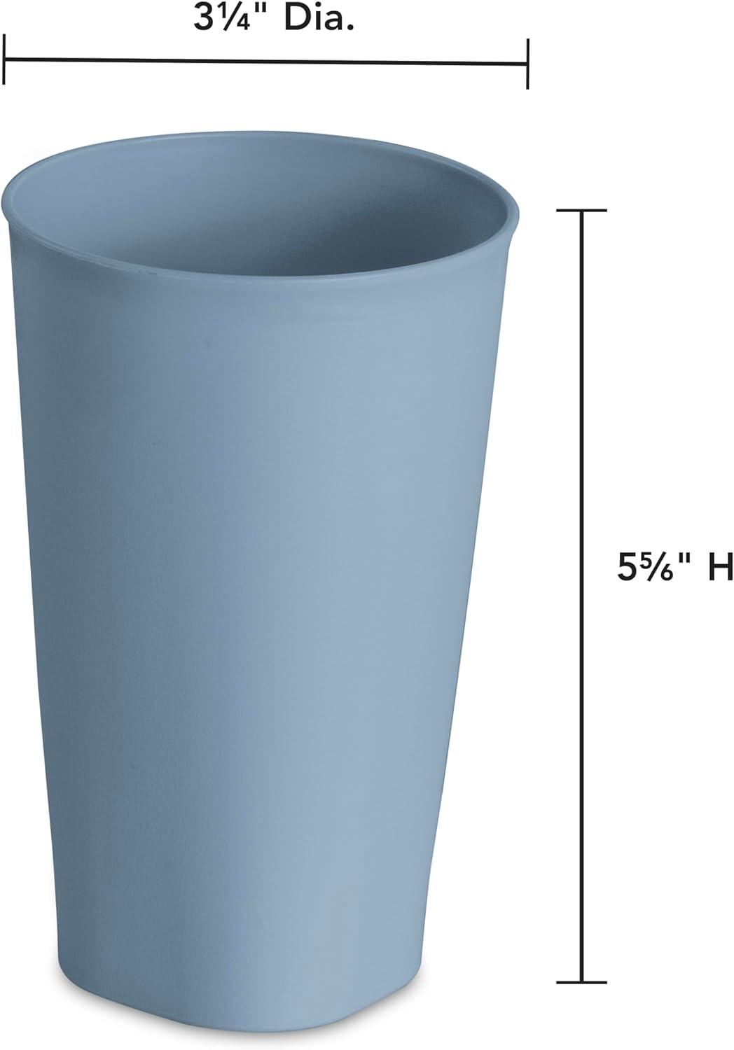 imageSterilite Set of Four 20 Oz Tumblers Reusable Plastic Cups For Drinking Water or Juice Freezer and Dishwasher Safe Blue 8PackWashed Blue