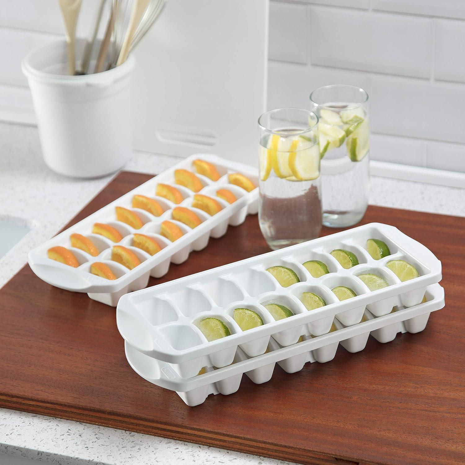 imageSterilite Stacking Ice Cube Tray Save Space and Stack Trays in Freezer White 12Pack12