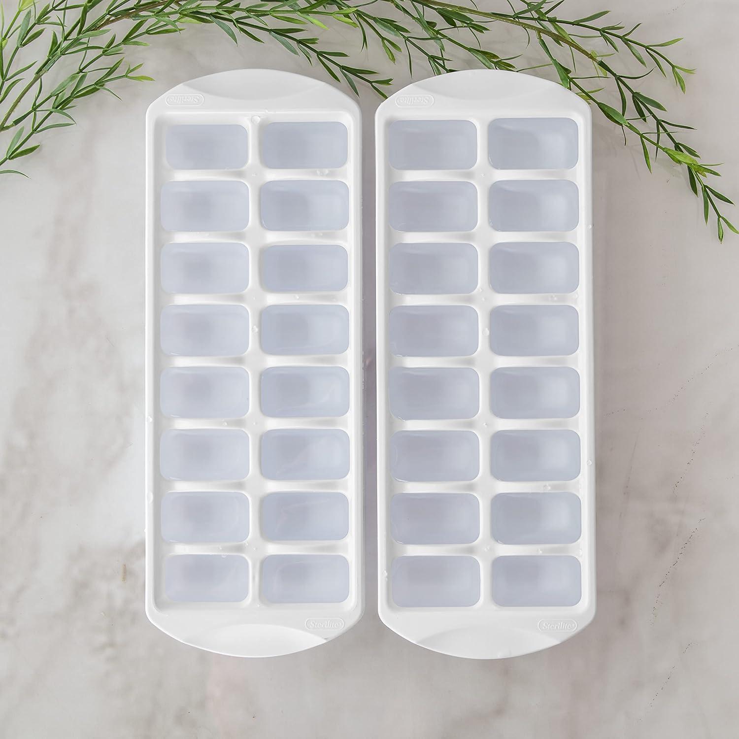 imageSterilite Stacking Ice Cube Tray Save Space and Stack Trays in Freezer White 12Pack12