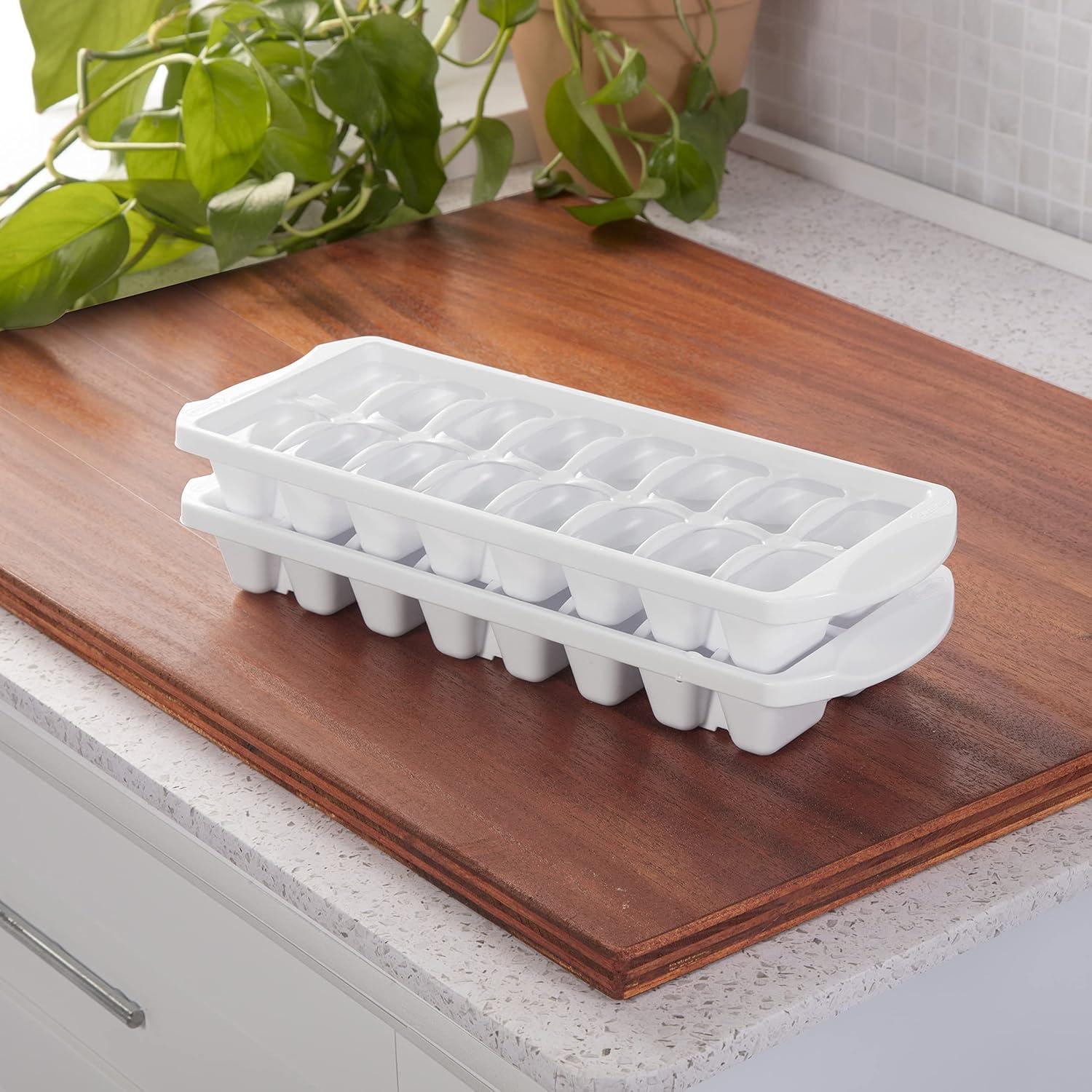 Stackable Freezing Trays Sterilite Stacking Ice Cube Tray, Save Space and Stack Trays in Freezer ...