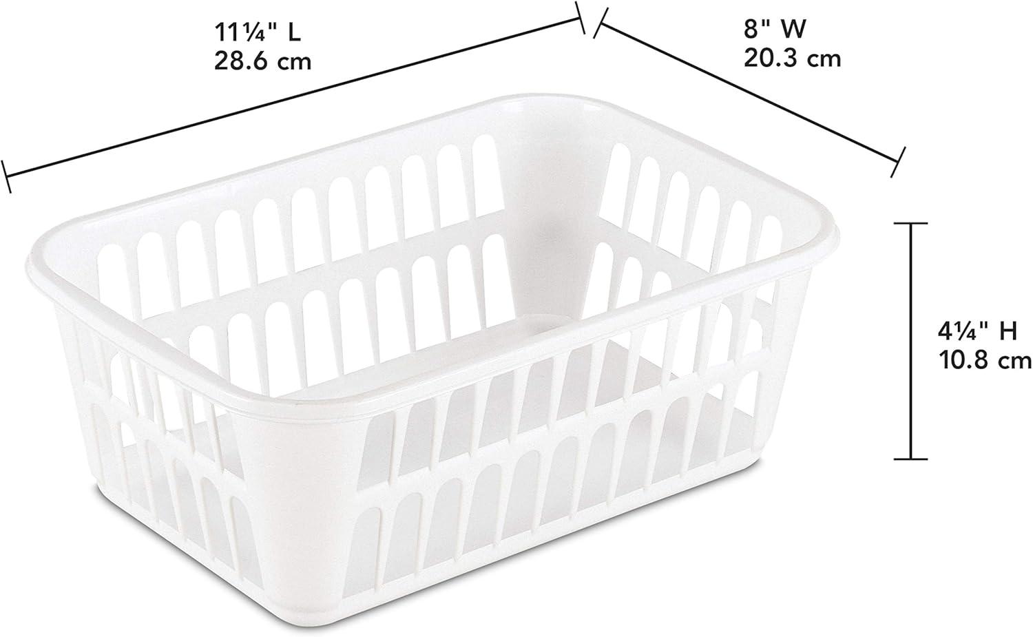 imageSterilite Storage Basket Plastic Basket to Organize Closets Shelves or Countertops in the Kitchen or Bathroom White 48Pack