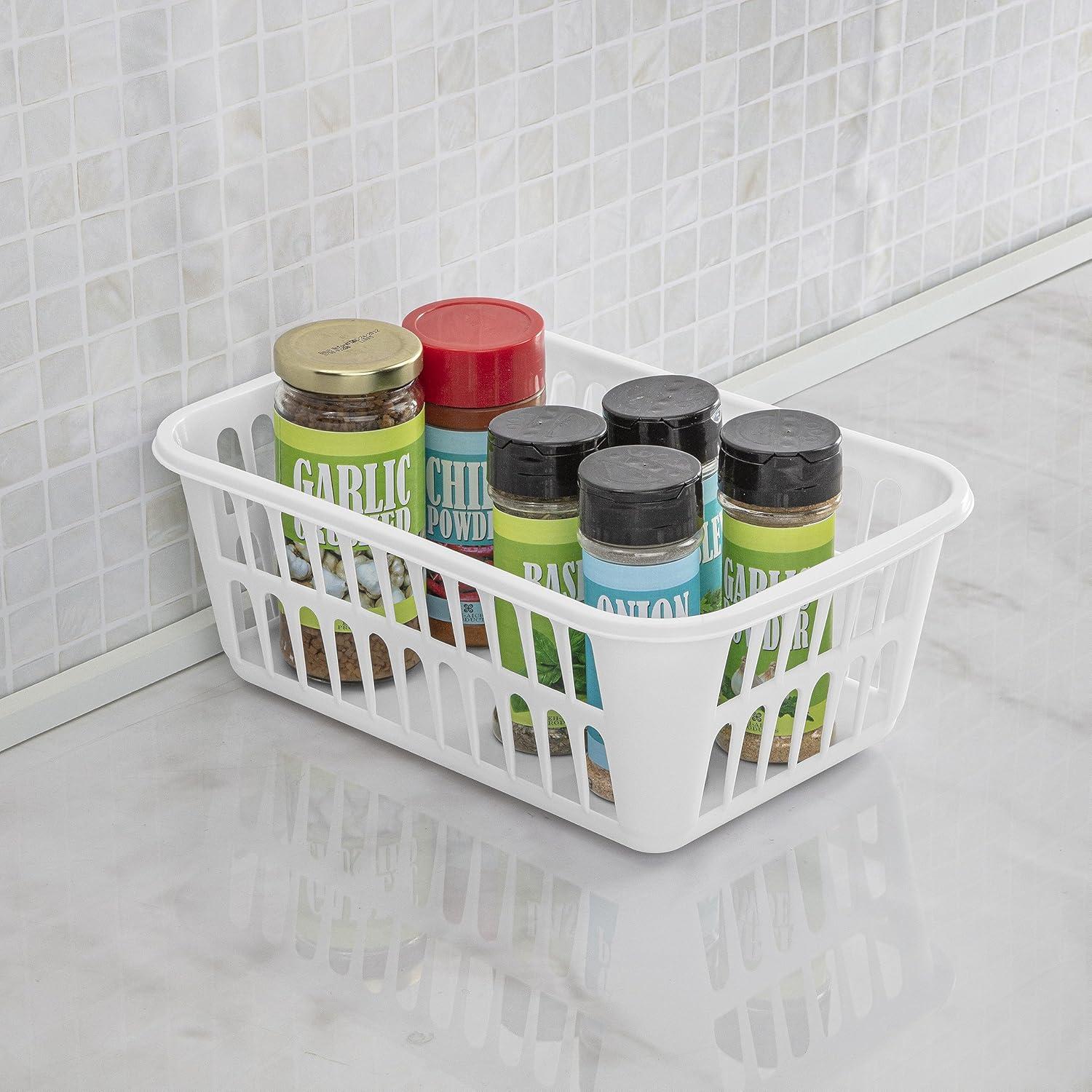 imageSterilite Storage Basket Plastic Basket to Organize Closets Shelves or Countertops in the Kitchen or Bathroom White 48Pack