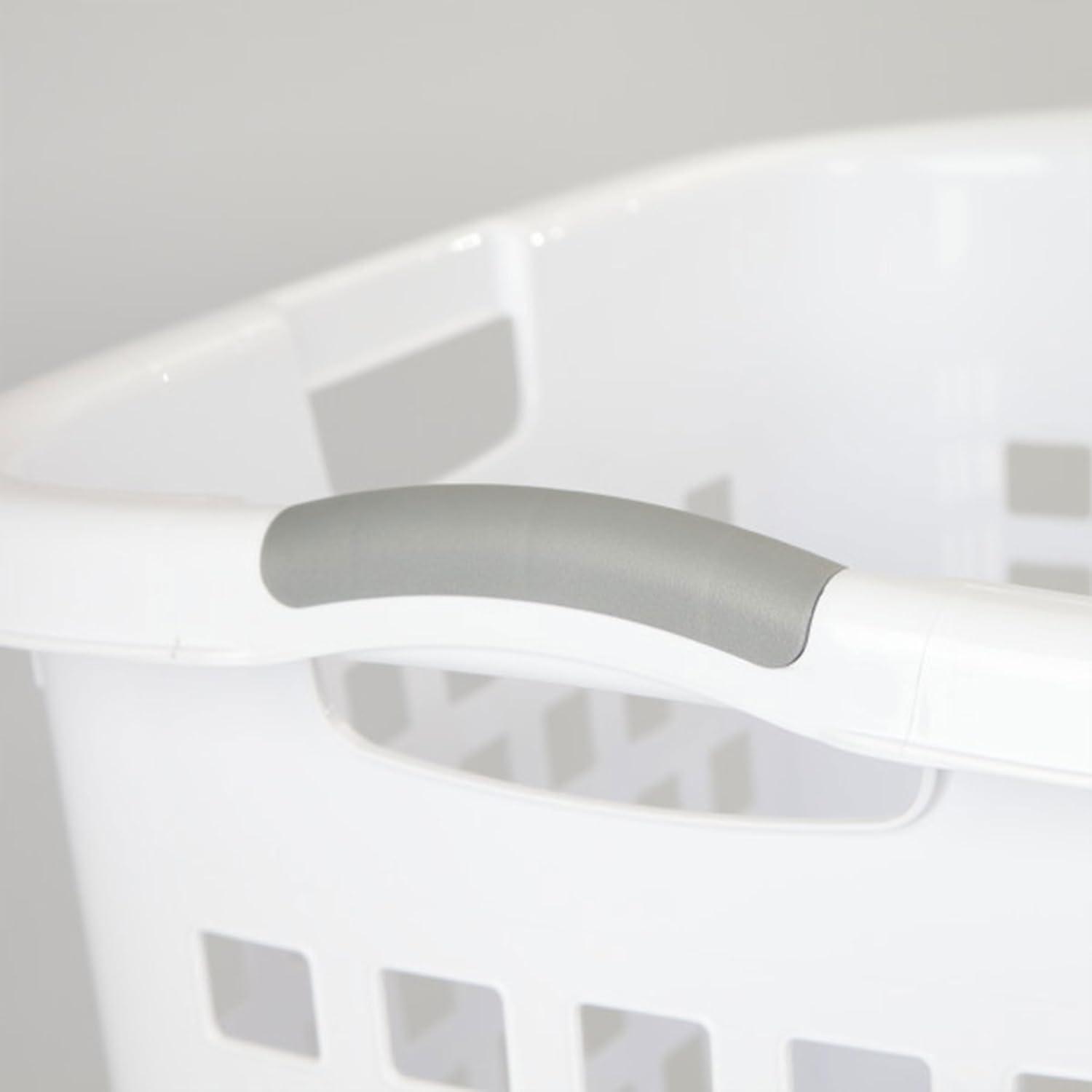 imageSterilite Ultra Easy Carry Laundry Hamper Comfort Handles to Easily Carry Clothes Between the Bedroom and Laundry Room Plastic White 4PackWhite