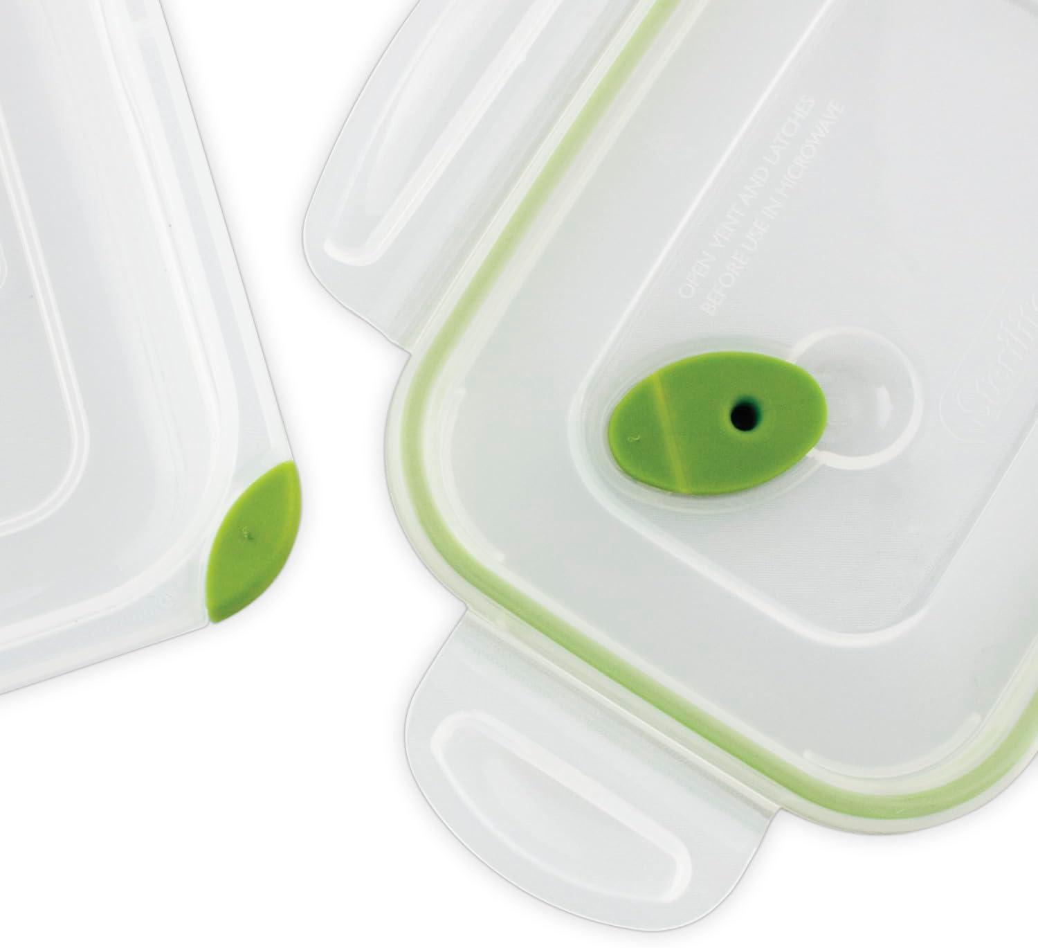 imageSterilite UltraSeal 31 Cup Rectangle Airtight Food Storage Container Latching Lid Microwave and Dishwasher Safe Clear With Green Gasket 6Pack6 Pack