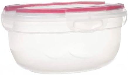 imageSterilite UltraSeal 47 Qt Bowl Large Airtight Food Storage Container Latching Lid Microwave and Dishwasher Safe Clear With Red Gasket 4Pack25 Qt 4Pack