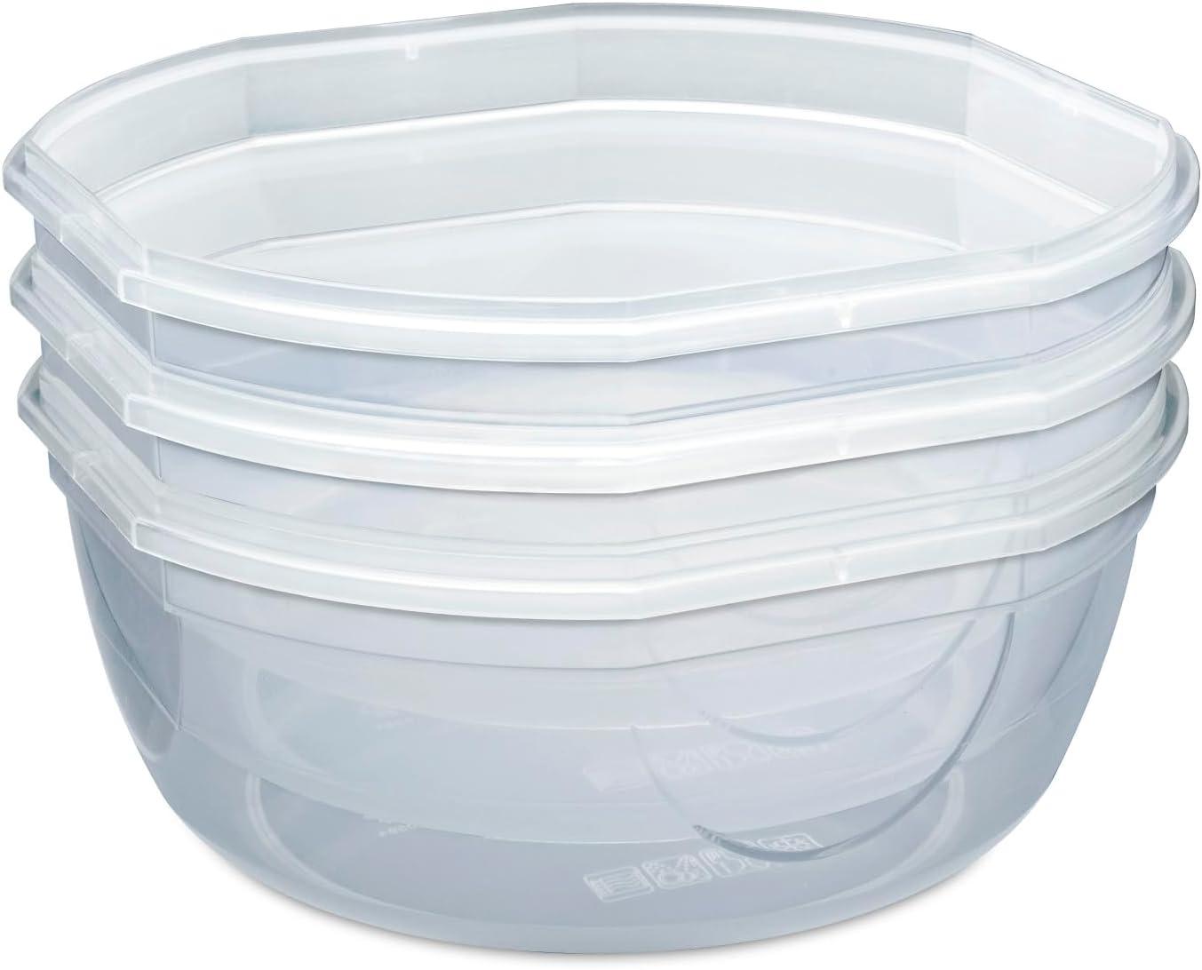 imageSterilite UltraSeal 47 Qt Bowl Large Airtight Food Storage Container Latching Lid Microwave and Dishwasher Safe Clear With Red Gasket 4Pack47 Qt 4Pack