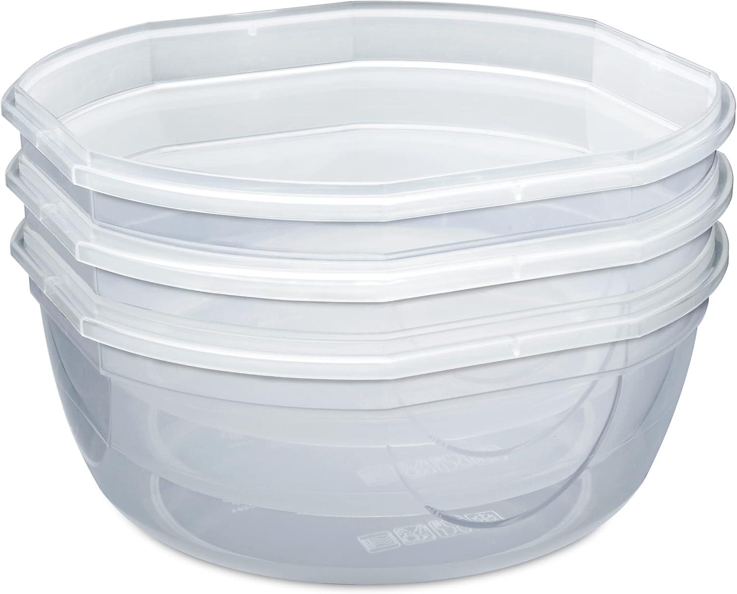 imageSterilite UltraSeal 47 Qt Bowl Large Airtight Food Storage Container Latching Lid Microwave and Dishwasher Safe Clear With Red Gasket 4Pack47 Qt 4Pack