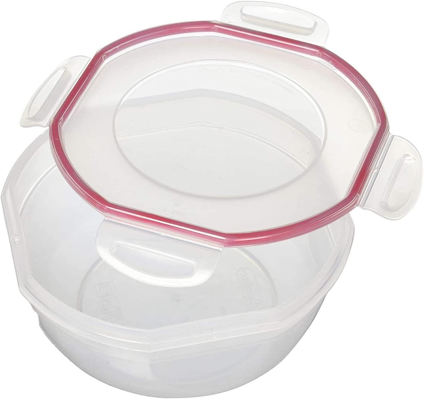 imageSterilite UltraSeal 81 Qt Bowl Large Airtight Food Storage Container Latching Lid Microwave and Dishwasher Safe Clear With Red Gasket 2Pack25 Quart