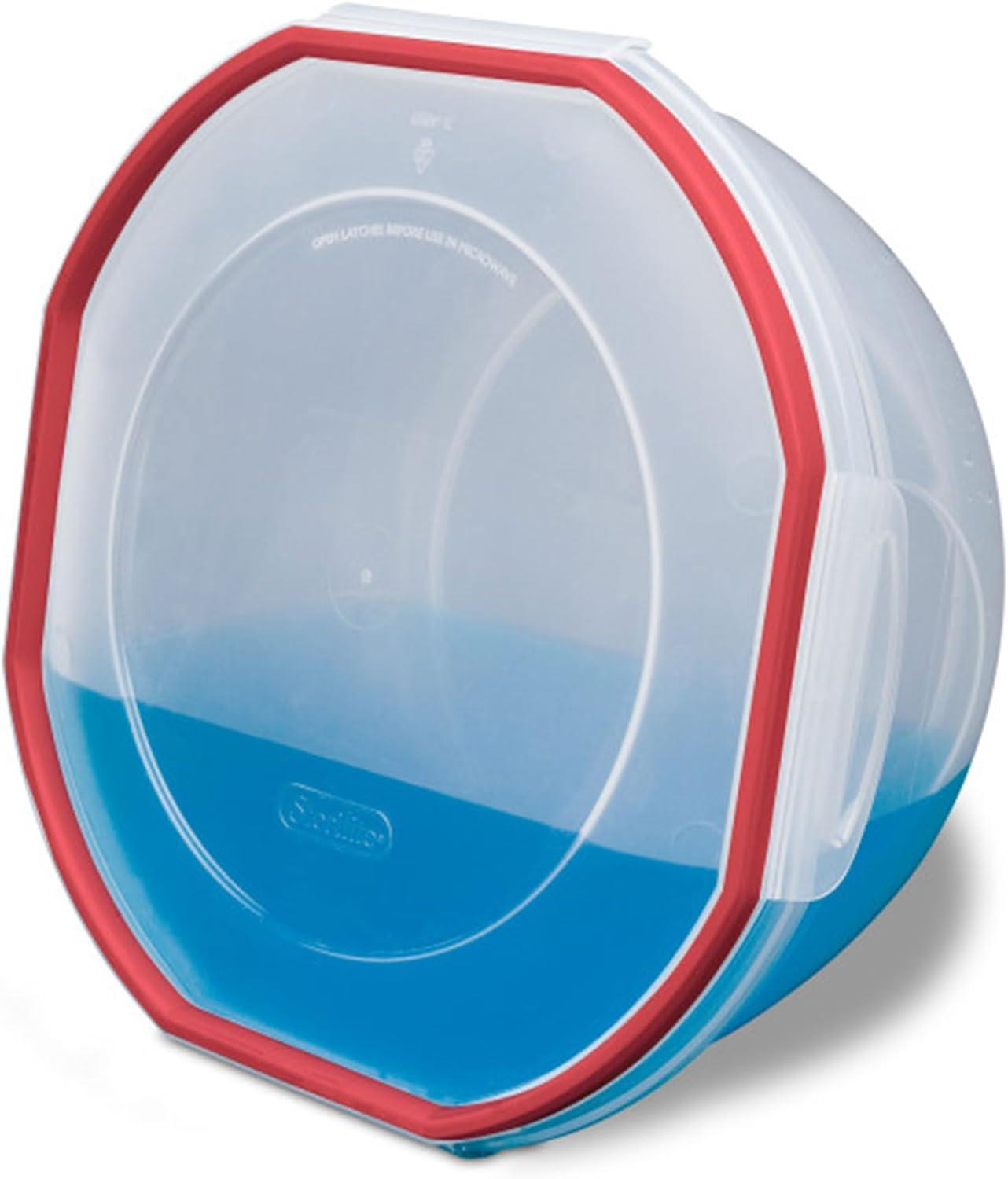 imageSterilite UltraSeal 81 Qt Bowl Large Airtight Food Storage Container Latching Lid Microwave and Dishwasher Safe Clear With Red Gasket 2Pack81 Quart