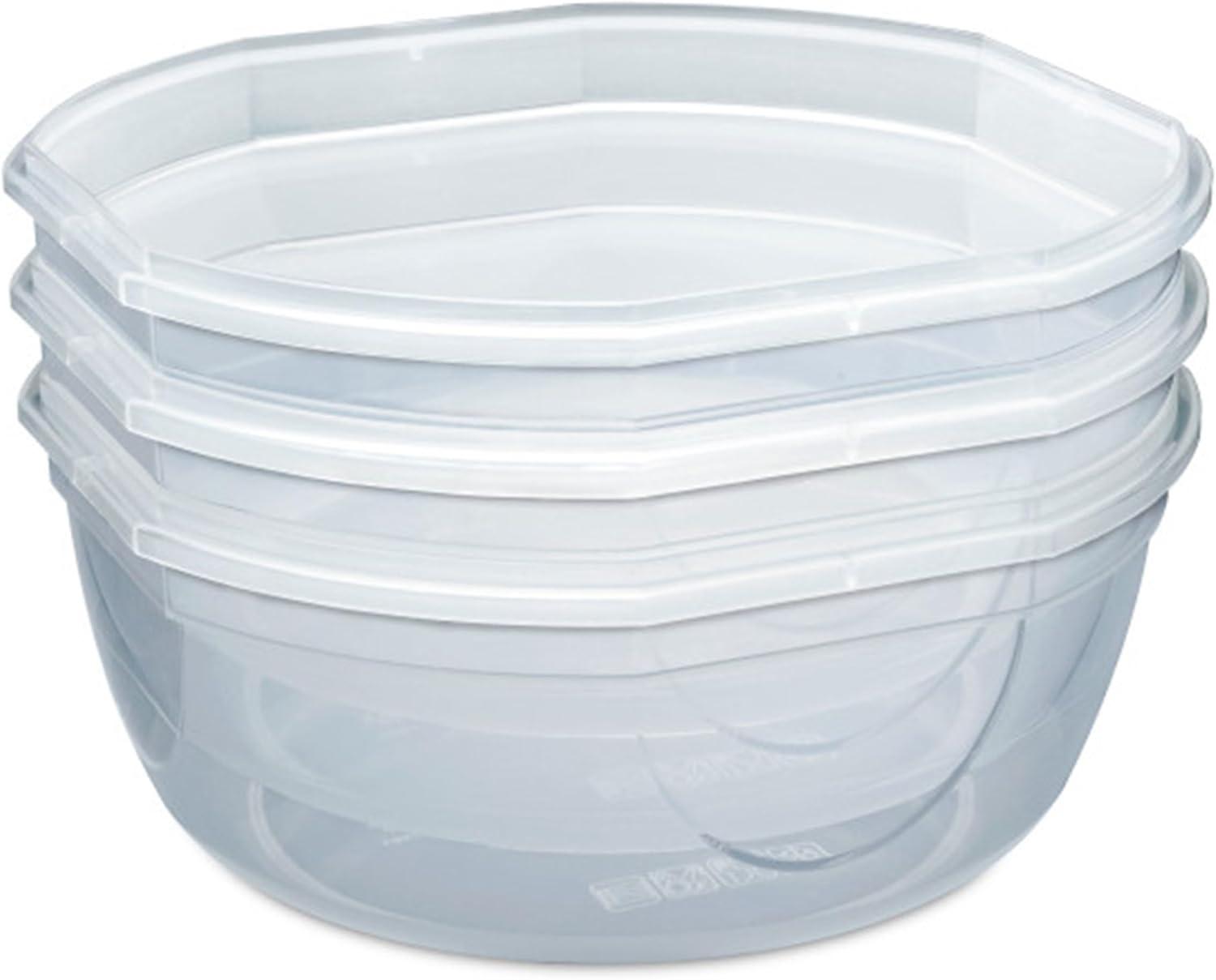 imageSterilite UltraSeal 81 Qt Bowl Large Airtight Food Storage Container Latching Lid Microwave and Dishwasher Safe Clear With Red Gasket 2Pack81 Quart