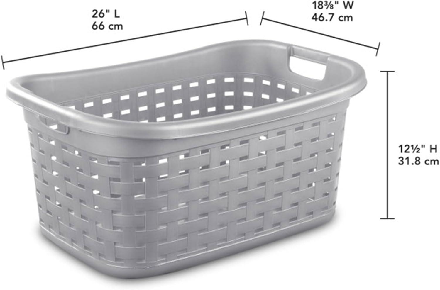 imageSterilite Weave Laundry Basket with Wicker Pattern Cement Gray 36 Pack36