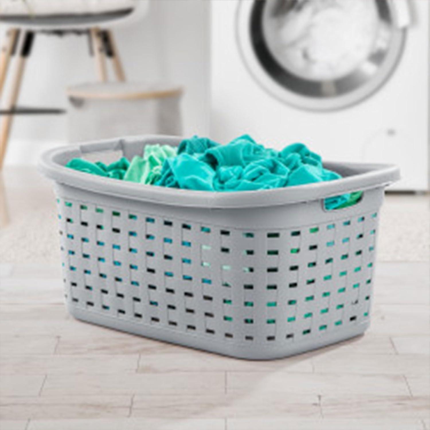 imageSterilite Weave Laundry Basket with Wicker Pattern Cement Gray 36 Pack36
