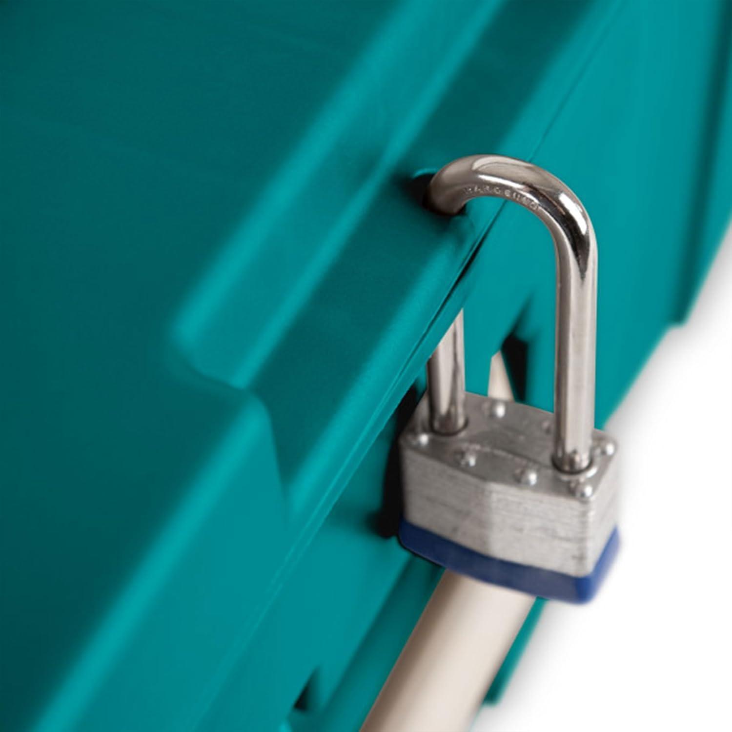 Sterilite Wheeled Footlocker, Lockable Plastic Utility Storage ...