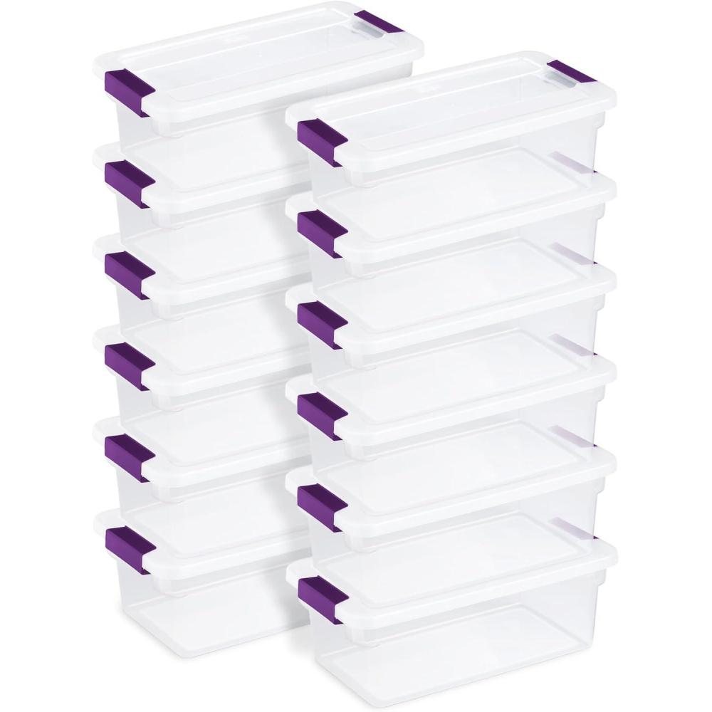imageSTERILITE 15 Qt ClearView Latch Storage Box Stackable Bin with Latching Lid Plastic Container to Organize Shoes in Closet Clear Base Lid Pack of 126 Quart