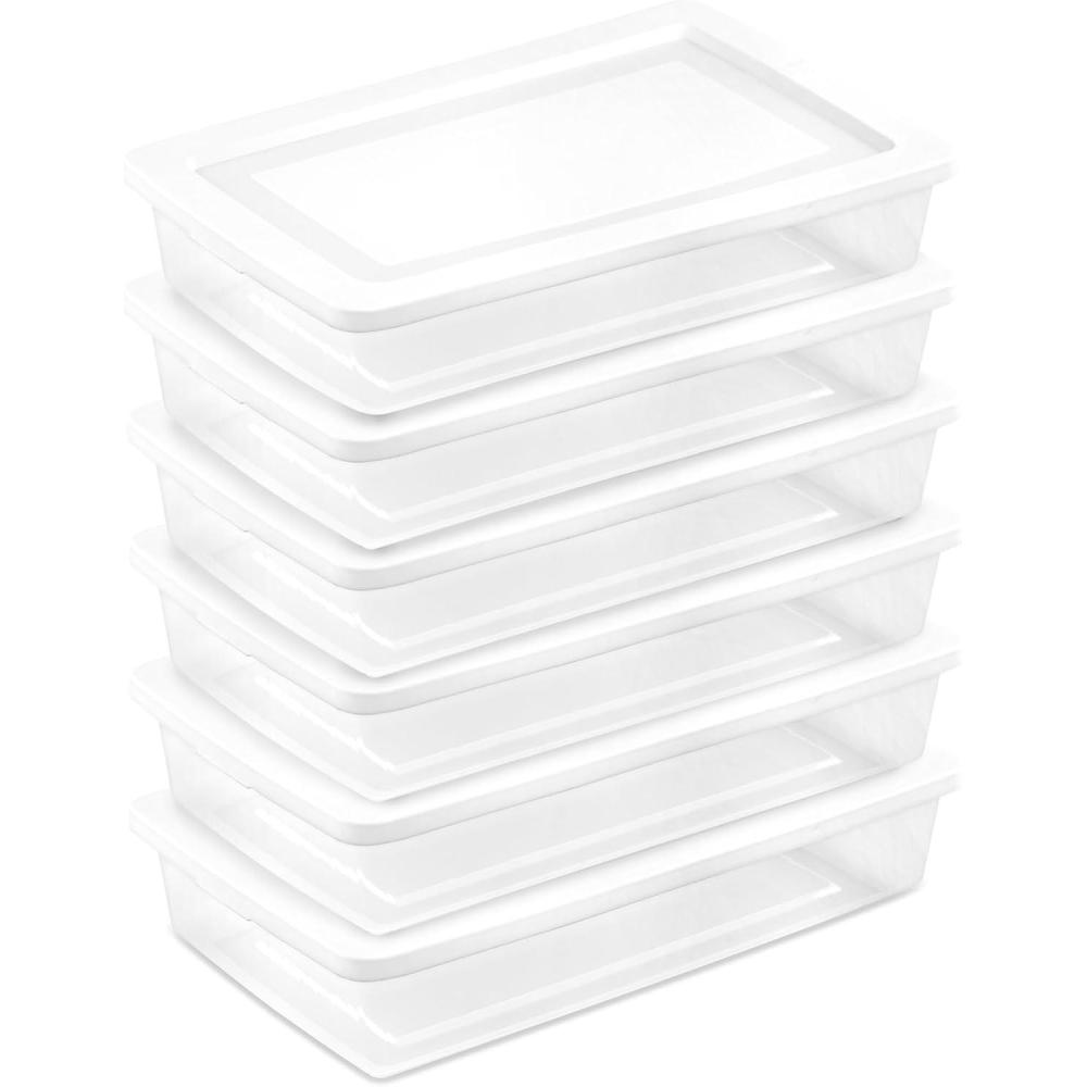 imageSterilite 12Pack 6 Quart Storage Box Stackable Clear Plastic Bins with SnapOn Lids  HeavyDuty Organizing Containers for Closet Bathroom and Office41 Quart