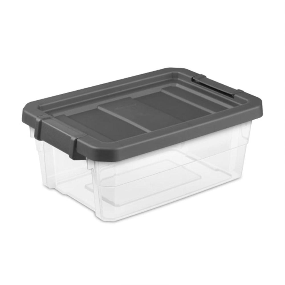 imageSterilite 4Pack Modular Stacker Box Durable Clear Plastic Storage Bins with Latching Lids 108 Quart Stackable Organizing Container Boxes for Closet Bathroom and Office16 Quart