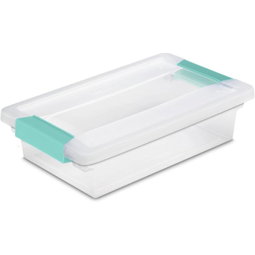 imageSterilite 6Pack Clip Box Stackable Clear Plastic Bins with Latching Lids Mini Writing Arts or Crafts Supplies Storage Containers for Home Office Classroom and Workshop OrganizationSmall