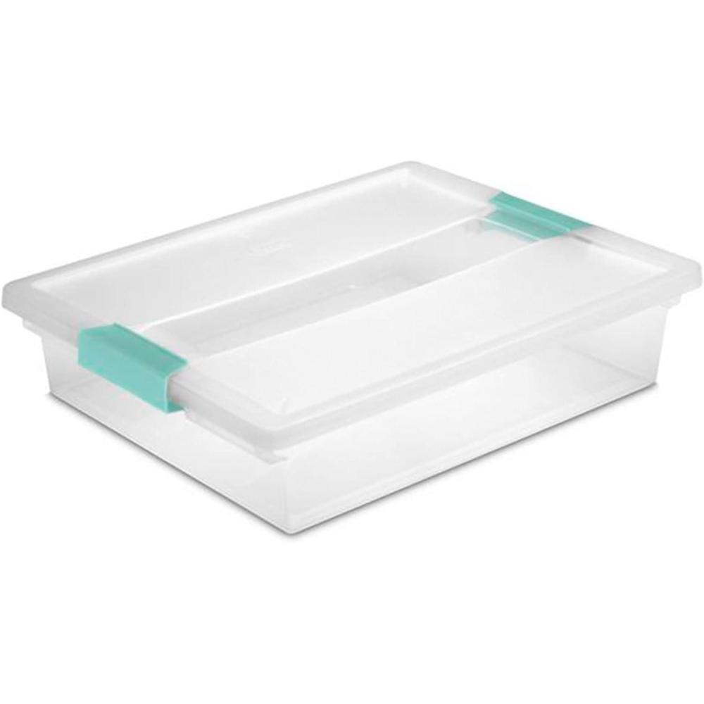 imageSterilite 6Pack Clip Box Stackable Clear Plastic Bins with Latching Lids Mini Writing Arts or Crafts Supplies Storage Containers for Home Office Classroom and Workshop OrganizationLarge
