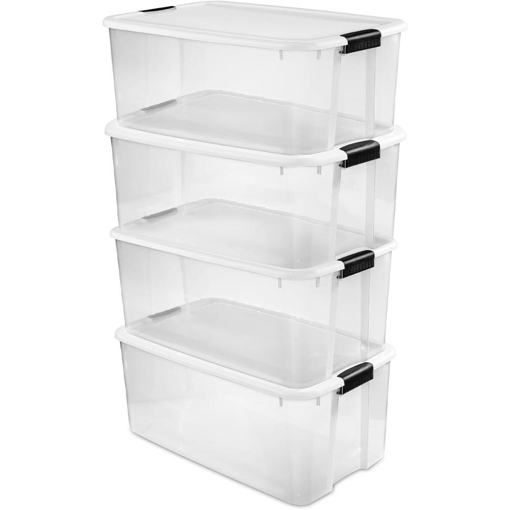 Sterilite 6-Pack Ultra Latching Box, Storage Bins with Lids, Clear ...