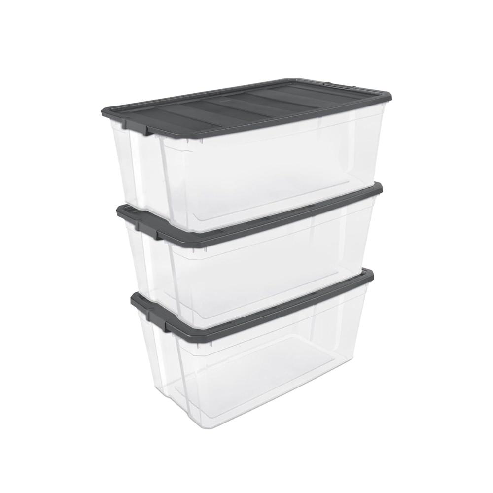 imageSterilite Box Stacker Modular Clear 16QT 14723V06200 Quart
