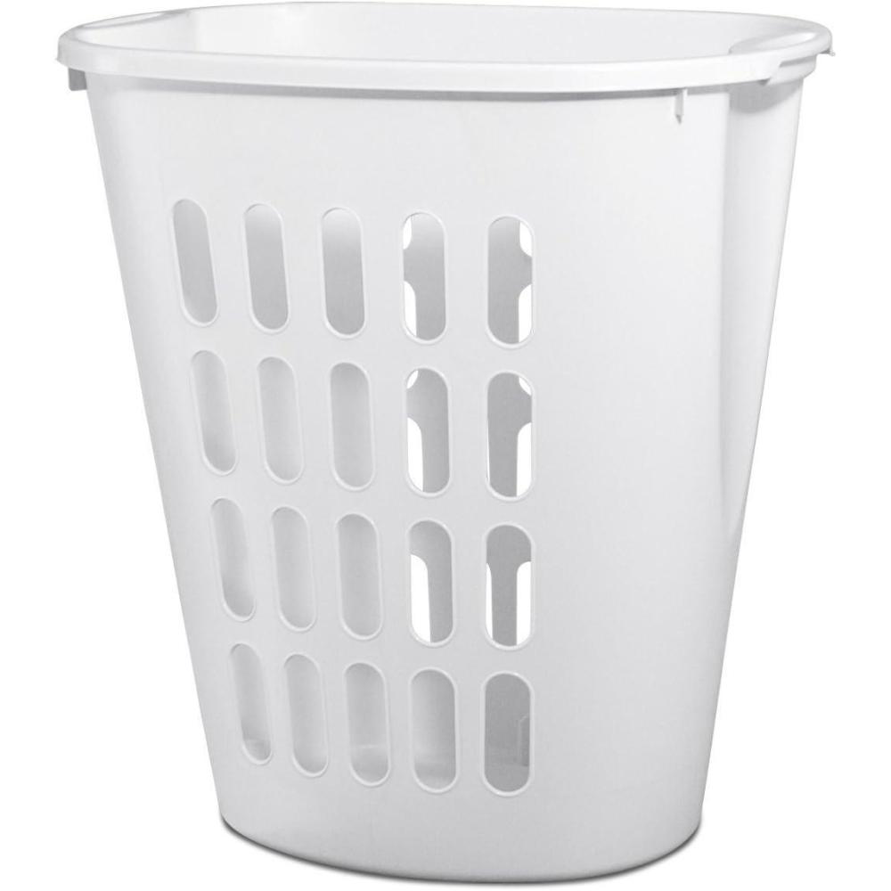 imageSterilite Open Laundry Hamper Tall and Slim Plastic Hamper for Collecting Dirty Clothes or Sorting Clean Clothes White 6Pack