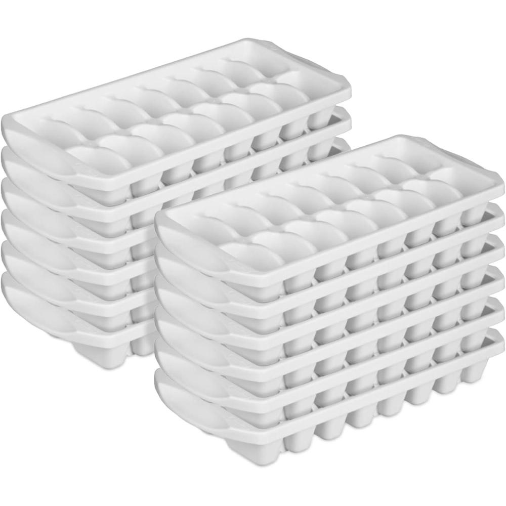 imageSterilite Stacking Ice Cube Tray Save Space and Stack Trays in Freezer White 12Pack12
