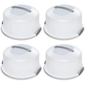 STERILITE 2008004 White, Pack of 2 Server, Fits all cake sizes, Clear