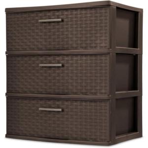 STERILITE 25306P01 3 Drawer Espresso Tower, Brown