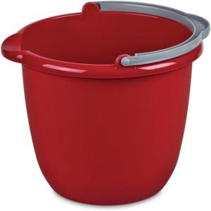 Sterilite 10 Qt Spout Pail with Handle, Bucket for Household Cleaning, Washing the Car, and Mopping, Spout to Easily Pour Water, Red, 12-Pack(12 Pack)