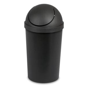 Sterilite 10838006 3 Gallon Round Swing Top Plastic Wastebasket, White (12 Pack)(Black)