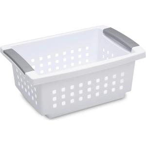 Sterilite 10-Pack Medium Stacking Basket, Open Top Plastic Storage Organizer, White – Stackable Crate Containers for Countertop, Cabinet, Pantry Shelf, Laundry Room, Bathroom & Home Office(Small)