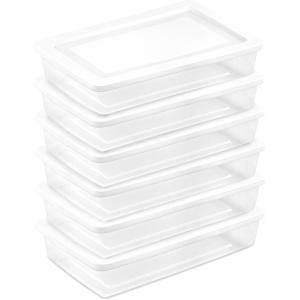 Sterilite 12-Pack 6 Quart Storage Box, Stackable Clear Plastic Bins with Snap-On Lids – Heavy-Duty Organizing Containers for Closet, Bathroom, and Office(41 Quart)