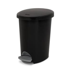 Sterilite 2.6 Gallon Ultra StepOn Wastebasket w/ Lid, Small Plastic Trash Can for the Bathroom, Bedroom, or Dorm, Pedal and Liner, Black, 2-Pack(Black)