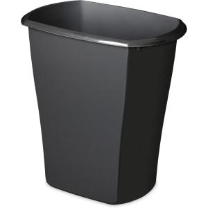 Sterilite 3 Gallon Rectangular Wastebasket, Small Plastic Trash Can for The Bathroom, Bedroom, Dorm Room or Home Office, Black, 6-Pack