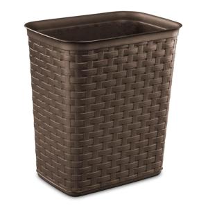 Sterilite 3.4 Gallon Weave Wastebasket, Small, Decorative Trash Can for the Bathroom, Bedroom, Dorm Room, or Office, Espresso Brown, 6-Pack(18 Pack)