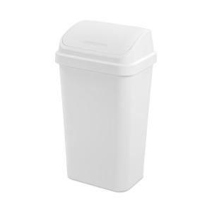 Sterilite 4-Pack Swing Top Wastebasket, Sleek Square Profile Trash Can, 13 Gallon, Black – Modern Garbage Bin for Kitchen, Bathroom, Garage and Workspace, Fits 13 Gal Liners(Clear)