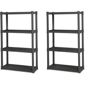 Sterilite 5 Shelf Unit, Heavy-Duty Shelving Storage Rack for Home and Garage, Gray – Multipurpose Plastic Organizer Shelves for Smart Organization(4 Shelf)