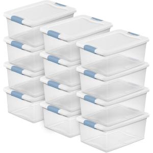 Sterilite 6-Pack Latching Box, Under Bed Storage Bins with Lids, Clear Plastic, 32 Quart – Heavy-Duty Organizing Containers for Closet, Bathroom, and Office(15 Quart)