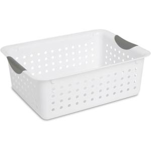 Sterilite 6-Pack Medium Ultra Basket, Open Top Plastic Storage Organizer, White – Classic Baskets for Organizing Countertops, Pantry Shelves, Kitchen Cabinets, Laundry Rooms or Home Offices(6 Pack)