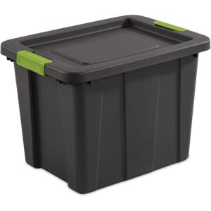 Sterilite 6-Pack Multipurpose Storage Bins with Latching Lids, Heavy Duty Tote Bins, 18 Gallon, Flat Gray – Stackable Plastic Storage Container Tubs(Flat Gray)