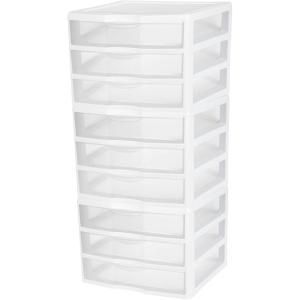 Sterilite 6-Pack Wide 3 Drawer Unit, Plastic Desktop Organizer with Clear Drawers, White Frame – Stackable Multi-Purpose Storage for Office Supplies, Craft Rooms, Classrooms and Home Organization(3 Pack)