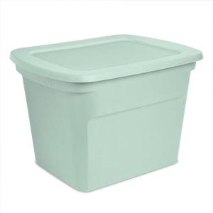 Sterilite 8-Pack Storage Tote, Plastic Container Bins with Lids, 18 Gallon, Marine Blue – Heavy-Duty Organizing Containers for Closet, Bathroom, and Office(Mindful Mint)