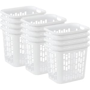 Sterilite Easy Carry Laundry Hamper, Ventilation Holes and Handles to Carry Clothes Between the Laundry Room and Bedroom, Plastic, White, 4-Pack(12 Pack)