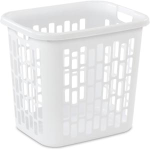 Sterilite Easy Carry Laundry Hamper, Ventilation Holes and Handles to Carry Clothes Between the Laundry Room and Bedroom, Plastic, White, 4-Pack(4 Pack)