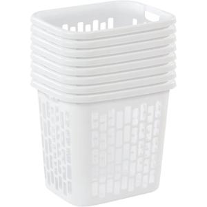 Sterilite Easy Carry Laundry Hamper, Ventilation Holes and Handles to Carry Clothes Between the Laundry Room and Bedroom, Plastic, White, 4-Pack(8 Pack)