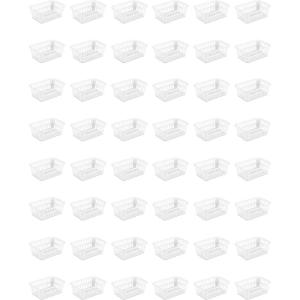 Sterilite Storage Basket, Plastic Basket to Organize Closets, Shelves or Countertops in the Kitchen or Bathroom, White, 48-Pack
