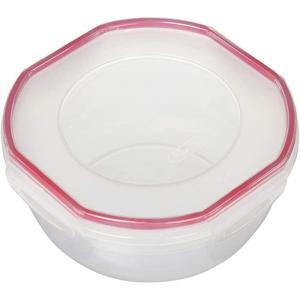 Sterilite Ultra-Seal 8.1 Qt Bowl, Large Airtight Food Storage Container, Latching Lid, Microwave and Dishwasher Safe, Clear With Red Gasket, 2-Pack(2.5 Quart)
